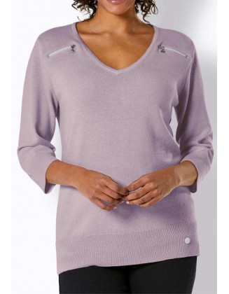 Violetinis merino vilnos megztinis su kašmyru "Cool"