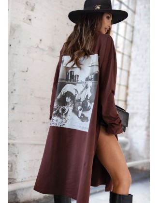 Ruda oversize suknelė "Coffee"