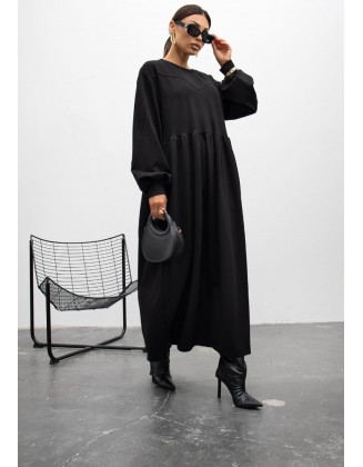 Juoda ilga suknelė "Flow"