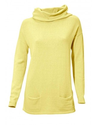 Geltonas megztinis su šilku