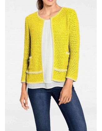 Ryškiai geltonas megztinis
