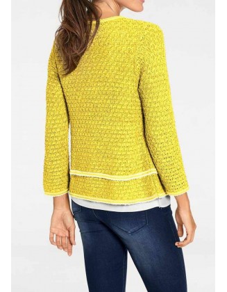 Ryškiai geltonas megztinis