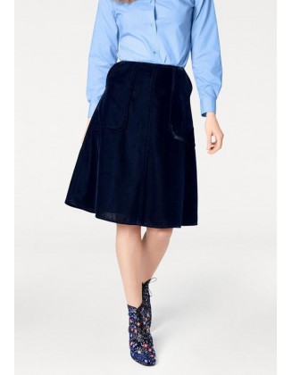 Mėlynas velveto sijonas