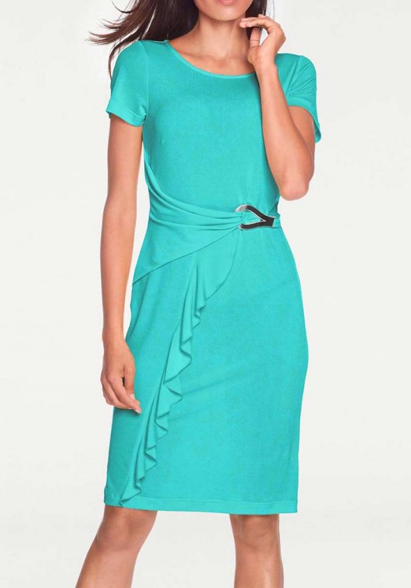 turquoise jersey dress