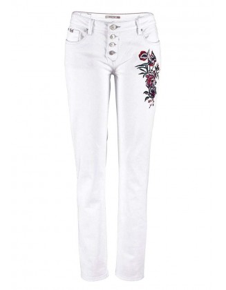 Balti siuvinėti džinsai "Monroe"
