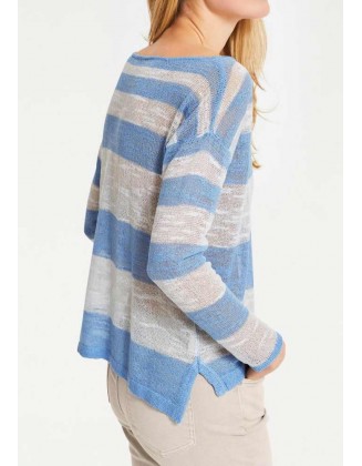 Mėlynas dryžuotas megztinis