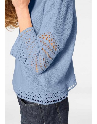 Melsvas trumpas megztinis