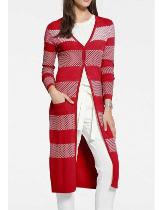 Itin ilgas raudonas megztinis