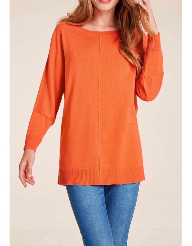 Laisvas oranžinis megztinis