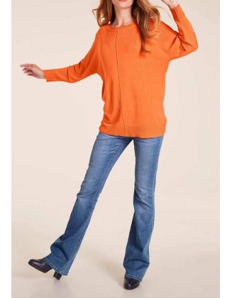 Laisvas oranžinis megztinis