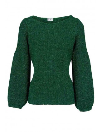 Žalias metalizuotas megztinis