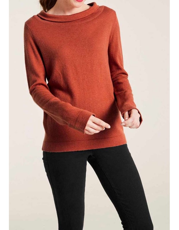 Oranžinis vilnos ir kašmyro megztinis "Cesil"