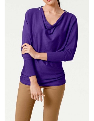 Violetinis megztinis "Ziper"