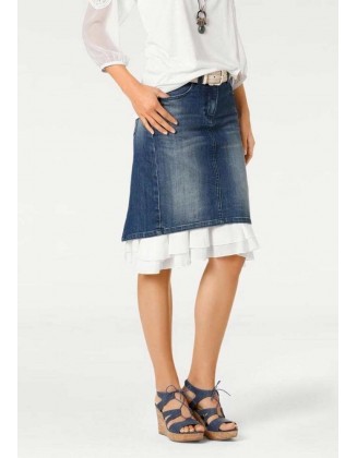 Dviejų dalių džinsinis sijonas
