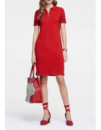 Raudona suknelė "Zipper"