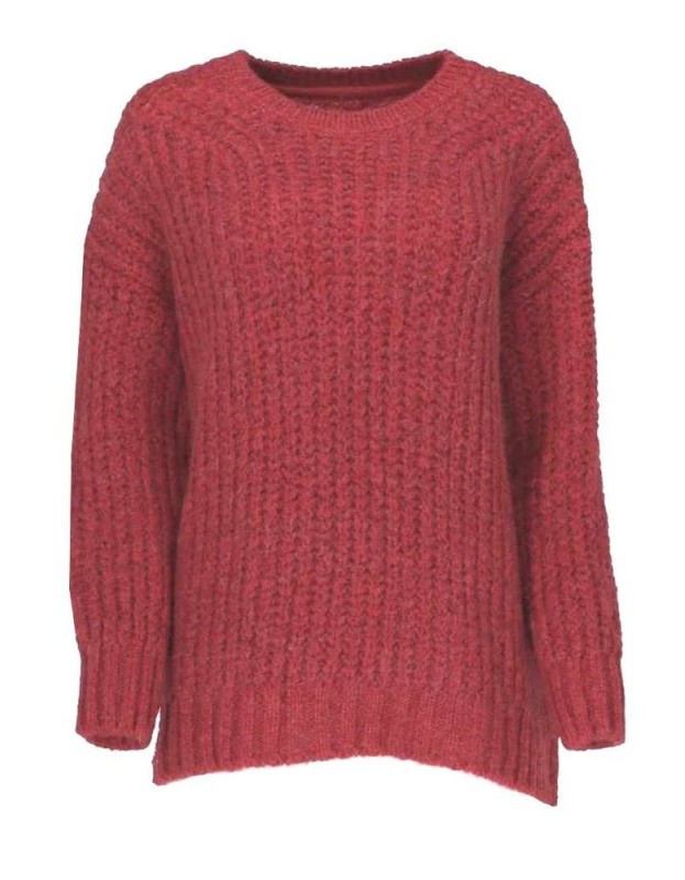 Raudonas Herrlicher megztinis su vilna
