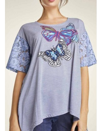Mėlyni marškinėliai "Butterfly"