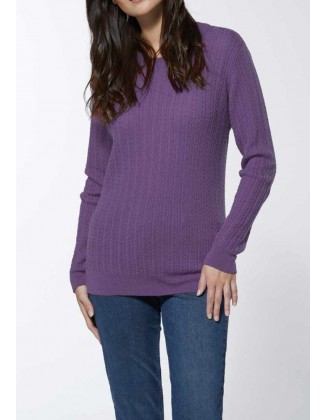 Violetinis merino vilnos megztinis su kašmyru "Well"