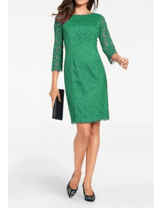 Žalia nėriniuota suknelė...