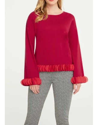 Raudonas megztinis "Hibis"