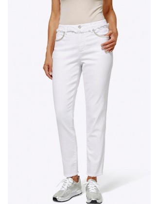 Didesnio dydžio balti džinsai
