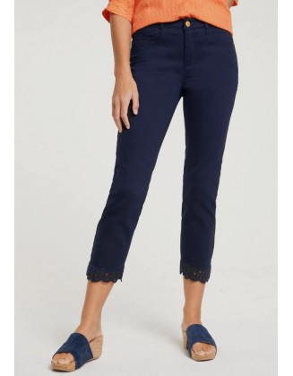 Capri stiliaus mėlyni džinsai