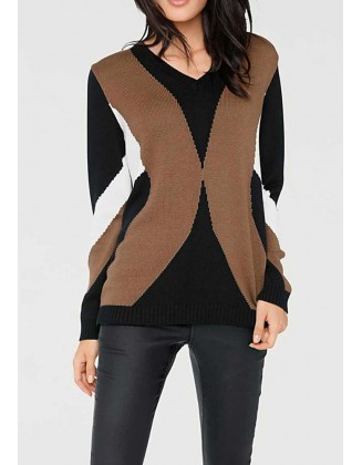 Kontrastingų spalvų megztinis "Ino"