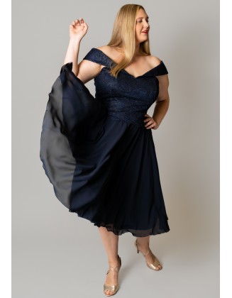 Mėlyna puošni suknelė "Corsage". Liko 48 dydis