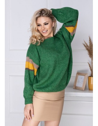 Laisvo stiliaus megztinis "Green"