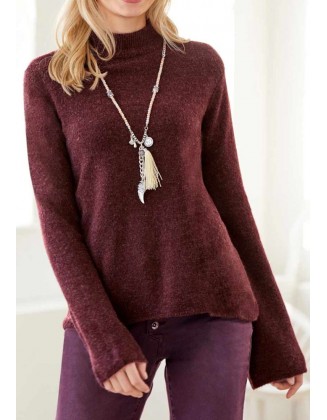 Burdundiškos spalvos megztinis