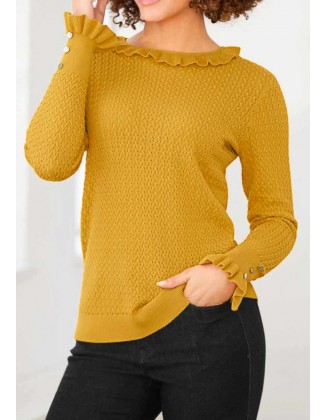 Subtilaus mezgimo geltonas megztinis