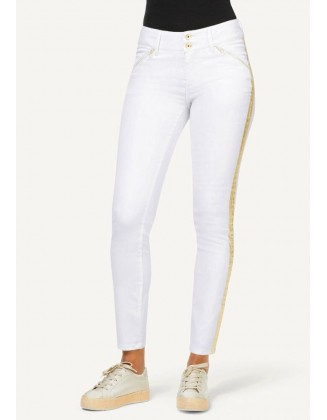 Balti tamprūs džinsai "Yellow" (tinka ūgiui iki 1.65m)
