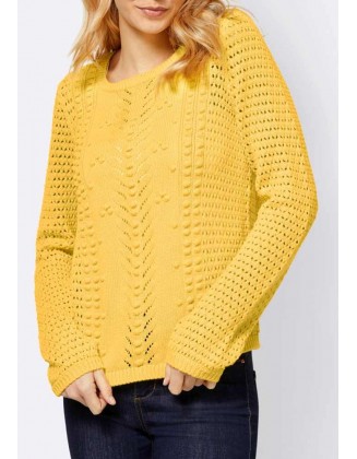 Geltonas megztinis "Ajour"