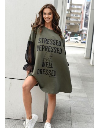 Chaki suknelė "Stressed"