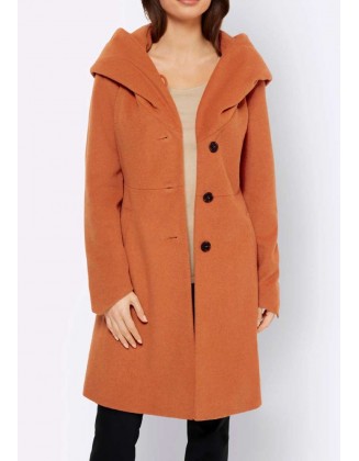 Oranžinis vilnonis paltas