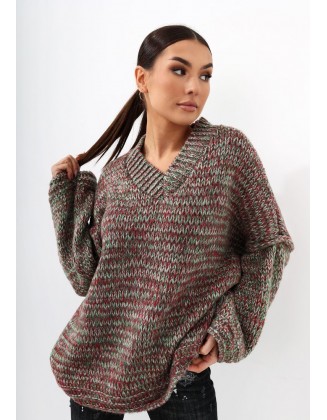Rudas oversize megztinis "Visual"